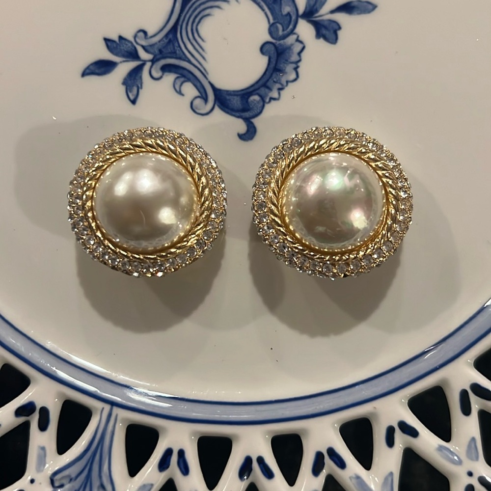 Christian Dior Vintage Cloud Clip-On Earrings